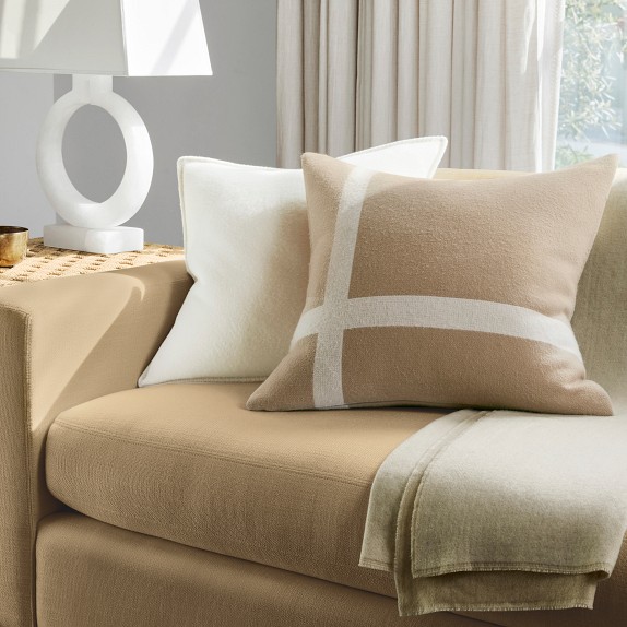 Cashmere & Wool Equestrian Pillow Cover, Sand