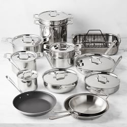 All-Clad D5 Stainless-Steel Mixed Material 24-Piece Cookware Set