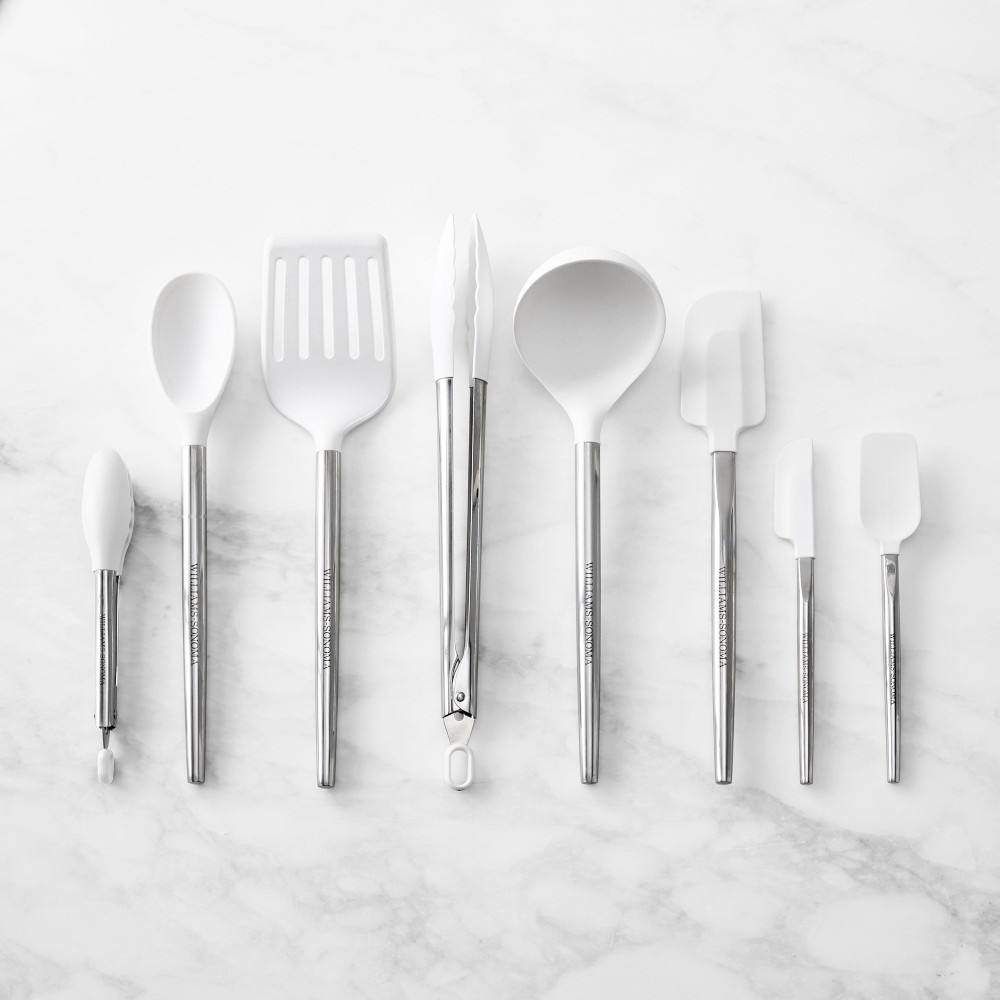 Williams Sonoma Stainless-Steel Silicone Utensils, Set of 8 - Set of 8, White