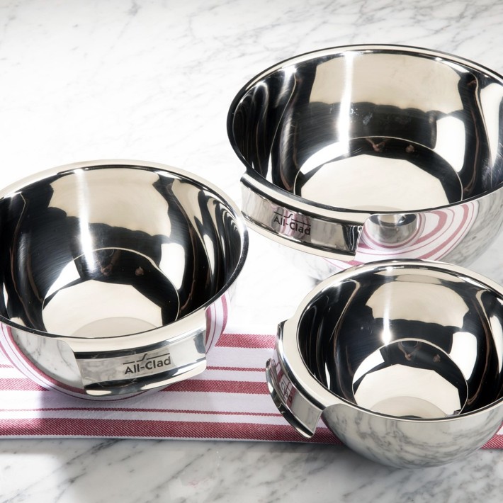 All-Clad Stainless-Steel 3-Piece Mixing Bowl Set | Williams Sonoma