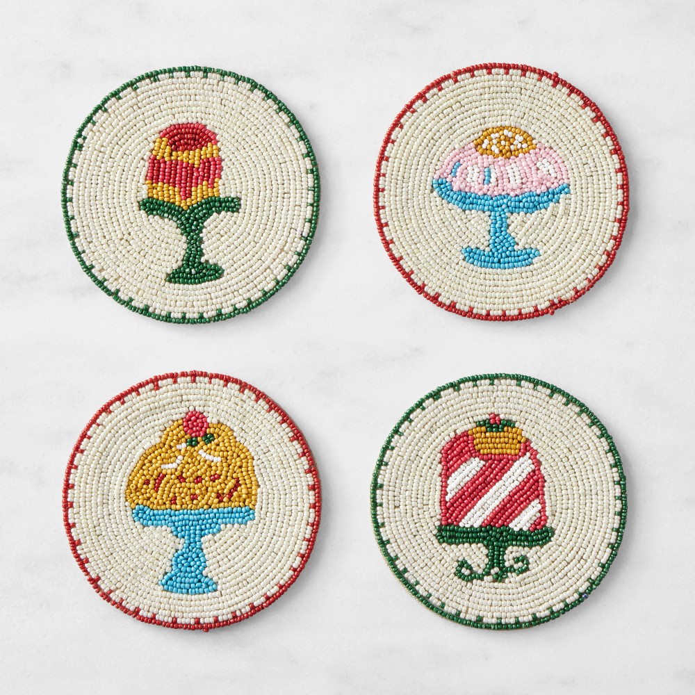 Williams Sonoma Celebration Beaded Coasters