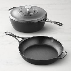 Lodge Blacklock Triple Seasoned Cast Iron 3-Piece Set, Saute Pan & 10.25" Skillet