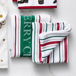 Merry Christmas Jacquard Tea Towels, Set of 2
