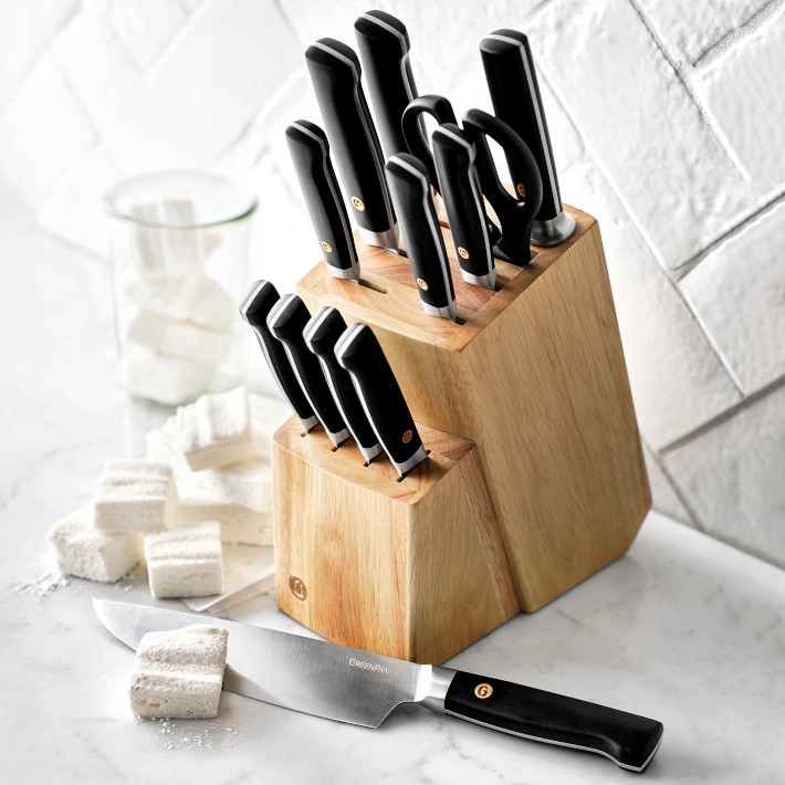GreenPan™ Elite Black 13-Piece Knife Block Set | Williams Sonoma