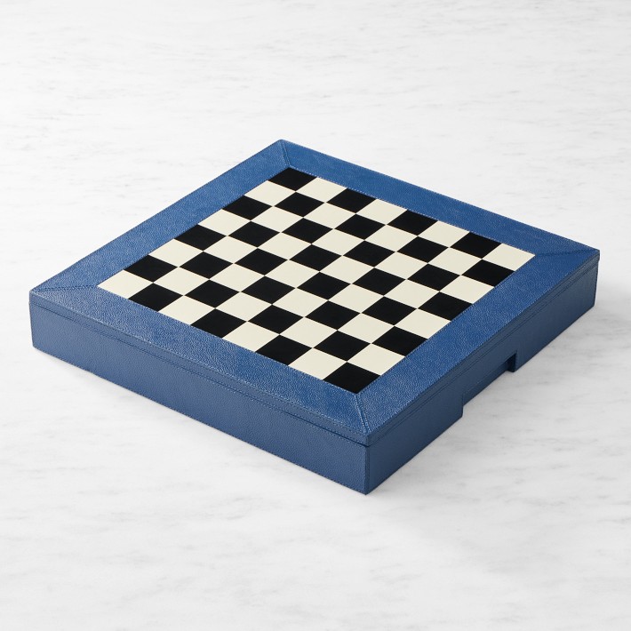THE GEORGE Leather Chess & Checkers Set | Williams Sonoma