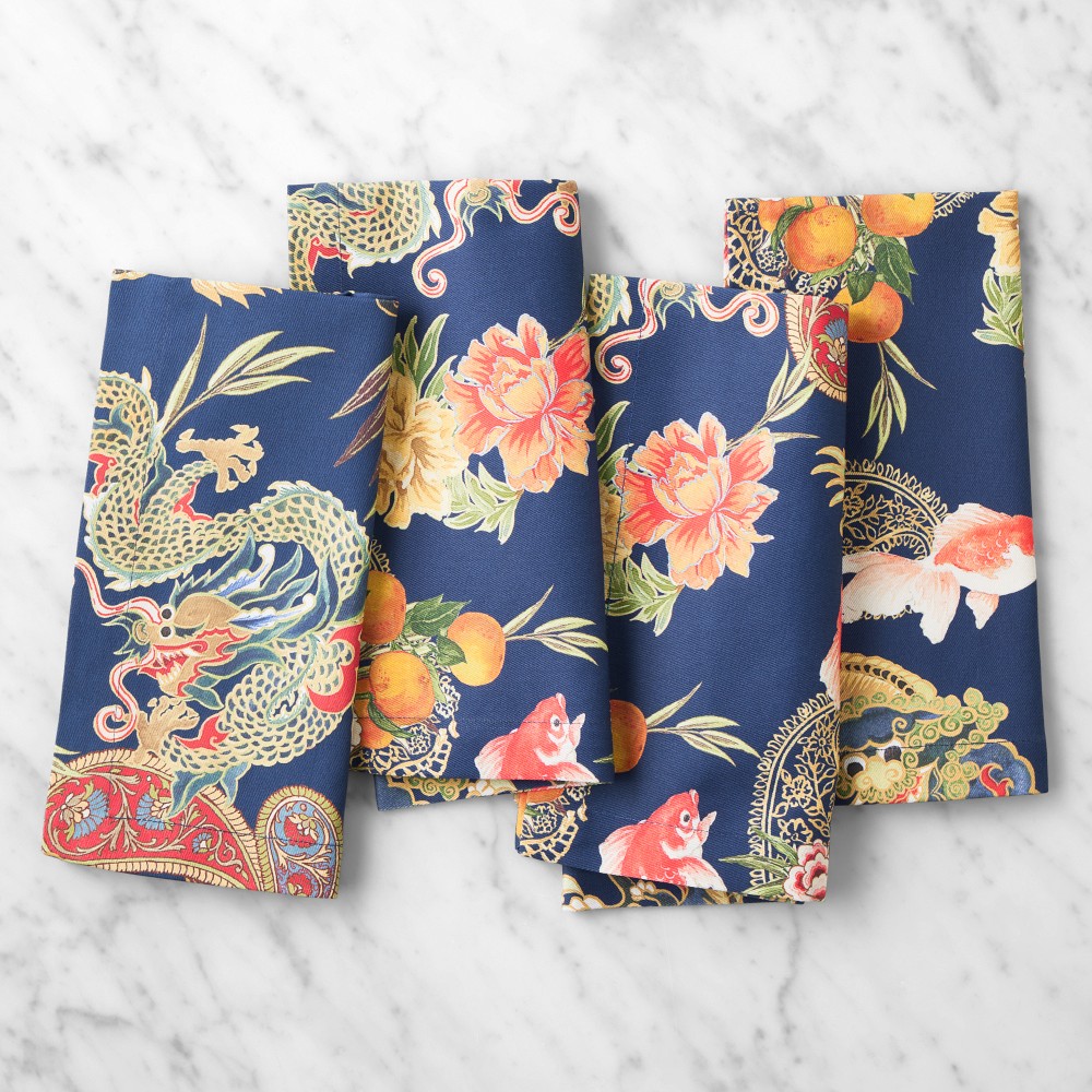 New Moon Napkins, Set of 4 - Set of 4, Navy
