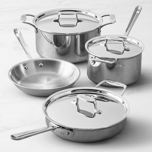 All-Clad D5® Polished Stainless-Steel 7-Piece Cookware Set