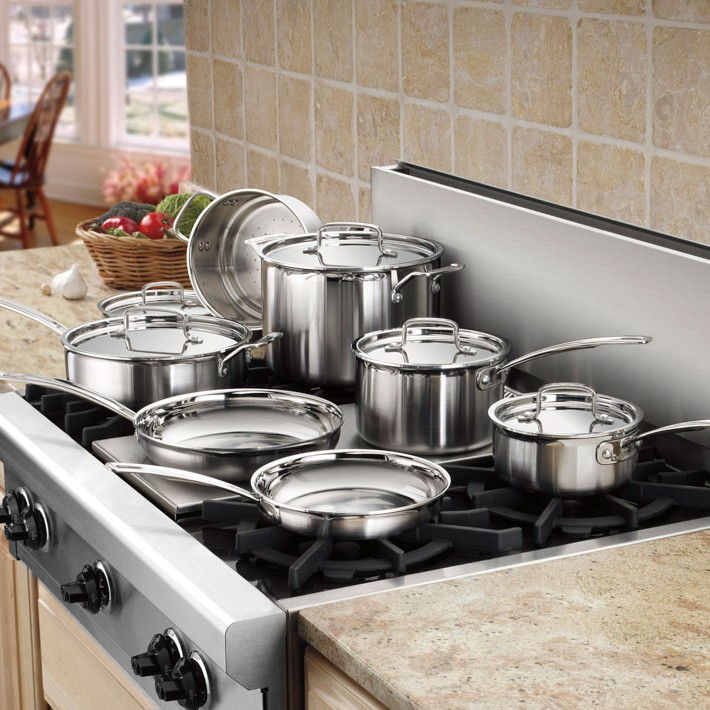 MultiClad Pro Triple Ply Stainless Cookware 12-Piece Set in Stainless Steel