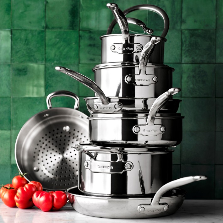 GreenPan Premiere Max Stainless-Steel Ceramic Nonstick 11-Piece