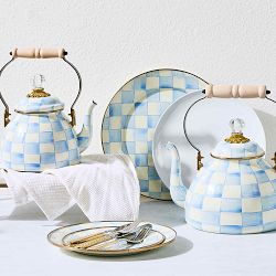 MacKenzie-Childs Sky Check Tea Kettle