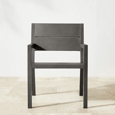 Larnaca Outdoor Slate Grey Metal Dining Armchair Frame