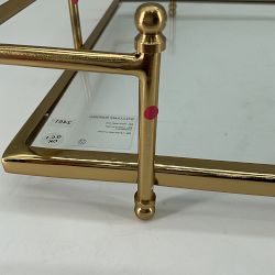 OPEN BOX:Antique Brass and Glass Tray