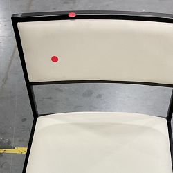 OPEN BOX:Dessau Counter Stool, Standard, Performance Vegan Pebbled Leather, Ivory, Bronze