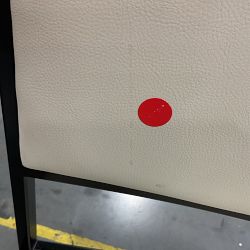 OPEN BOX:Dessau Counter Stool, Standard, Performance Vegan Pebbled Leather, Ivory, Bronze