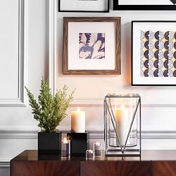 Crystal Block Pillar Holder, Black