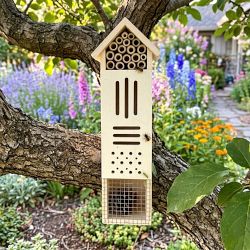 Pollination Palace 5 Compartment Wooden House for Bees, Butterflies, Ladybugs, &amp; Insects