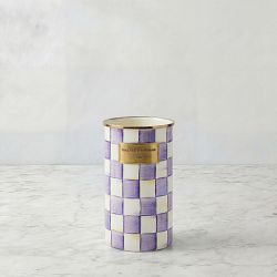 MacKenzie-Childs Violet Check Utensil Holder