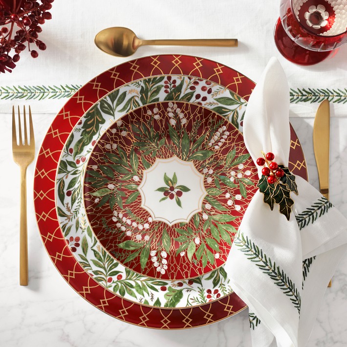 Noel Salad Plates, 24k Gold Porcelain | Williams Sonoma