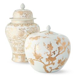 White and Gold Ginger Jar