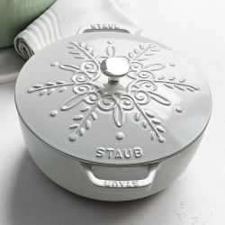 Staub Enameled Cast Iron Essential French Oven, Snowflake Lid, 3.75-Qt