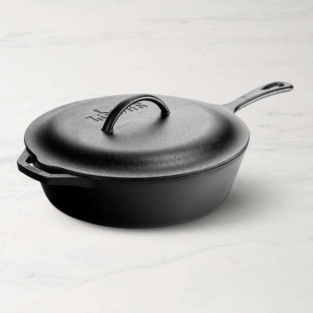 Lodge Classic Seasoned Cast Iron Deep Skillet with Lid, 12" - 12"