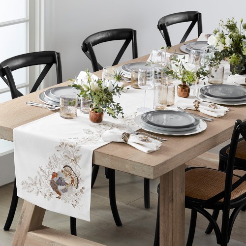 Plymouth Turkey Embroidered Table Runner