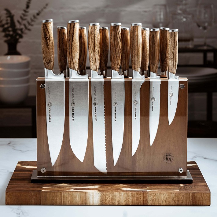 Schmidt Brothers Zebra Wood Knife Block Set, 15pc | Williams Sonoma