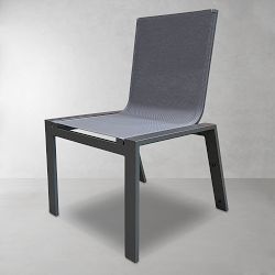 OPEN BOX:Santa Barbara Outdoor Dining Side Chair, Slate Grey
