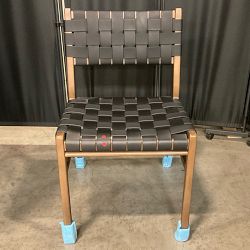 OPEN BOX:Stratton Dining Side Chair, Rustic Brown Leather, Black