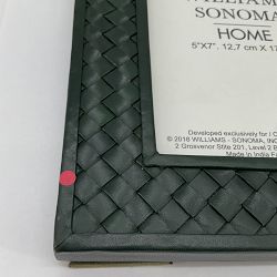 OPEN BOX:Woven Leather Frame, Dark Green, 8" x 10"