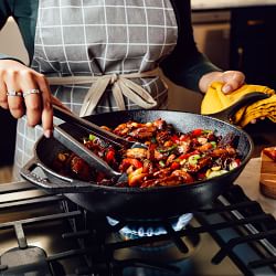 Lodge Chef Seasoned Cast Iron Wok, 12-Qt.