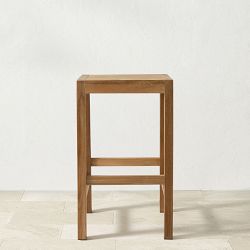 OPEN BOX: Larnaca Teak Backless Bar Stool, Natural