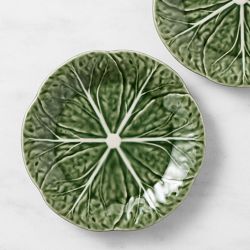 Bordallo Pinheiro Cabbage Dessert Plates, Set of 4, Green