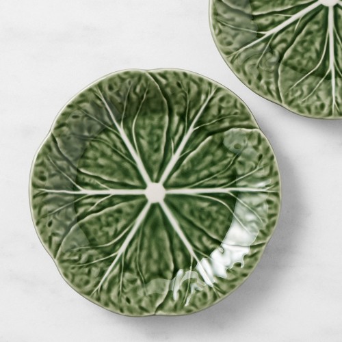 Bordallo Pinheiro Cabbage Dessert Plates, Set of 4, Green