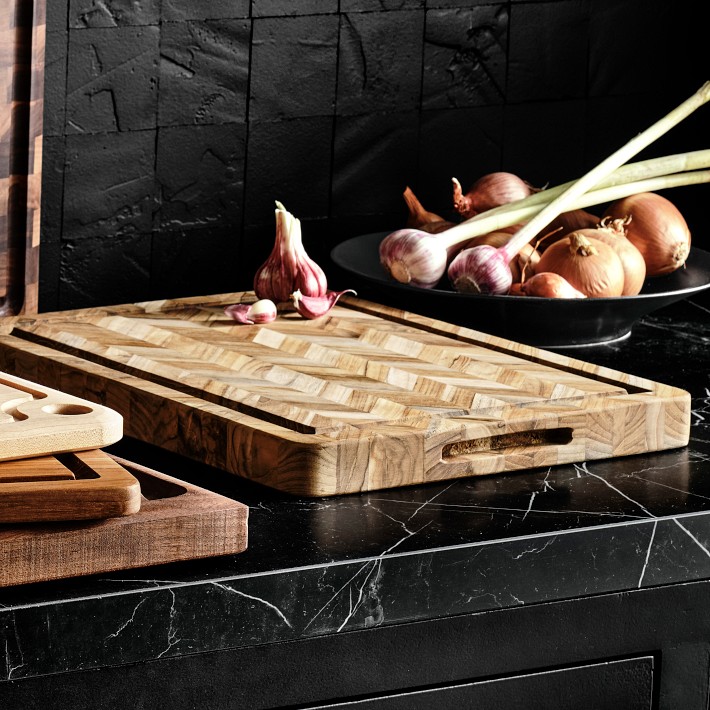 Herringbone Teak Cutting Board | Williams Sonoma