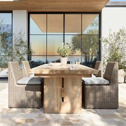 San Clemente Outdoor Natural Teak Rectangular Dining Table (84")