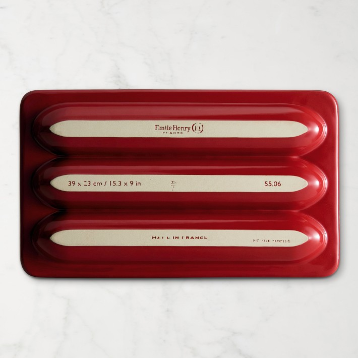 Emile Henry エミール・アンリ パン焼き器 バゲットベイカー 3本焼き Emile Henry Baguette Bread Pan | Williams Sonoma