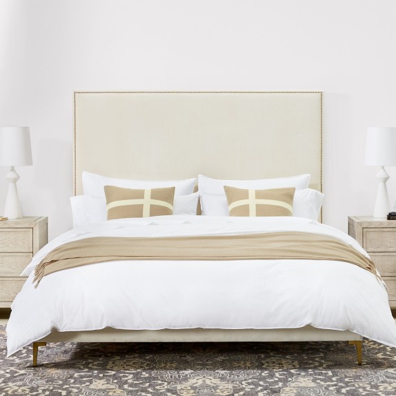 Brooklyn Nontufted Upholstered Bed & Headboard with Nailheads by Williams Sonoma Home