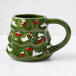 Christmas Tree &amp; Ornament Figural Mug Set