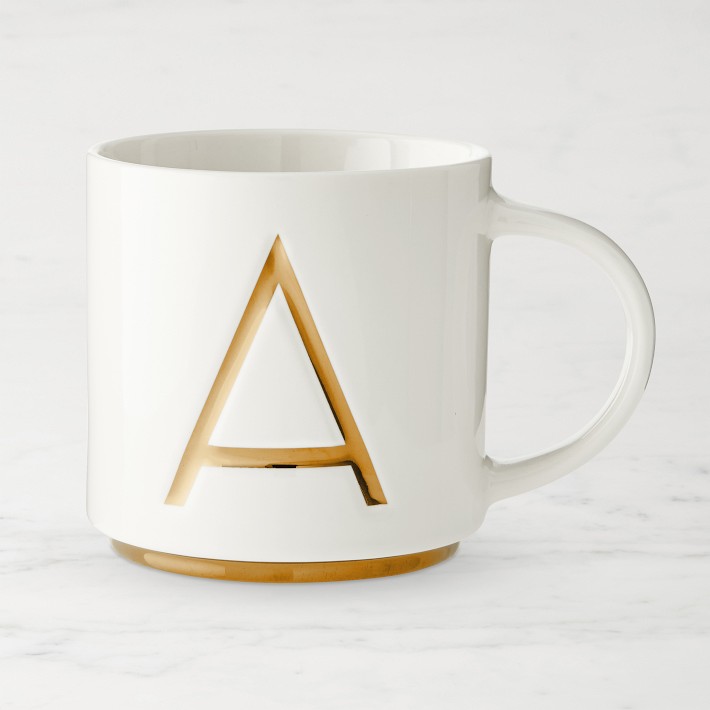 Gold Monogram Mug, J