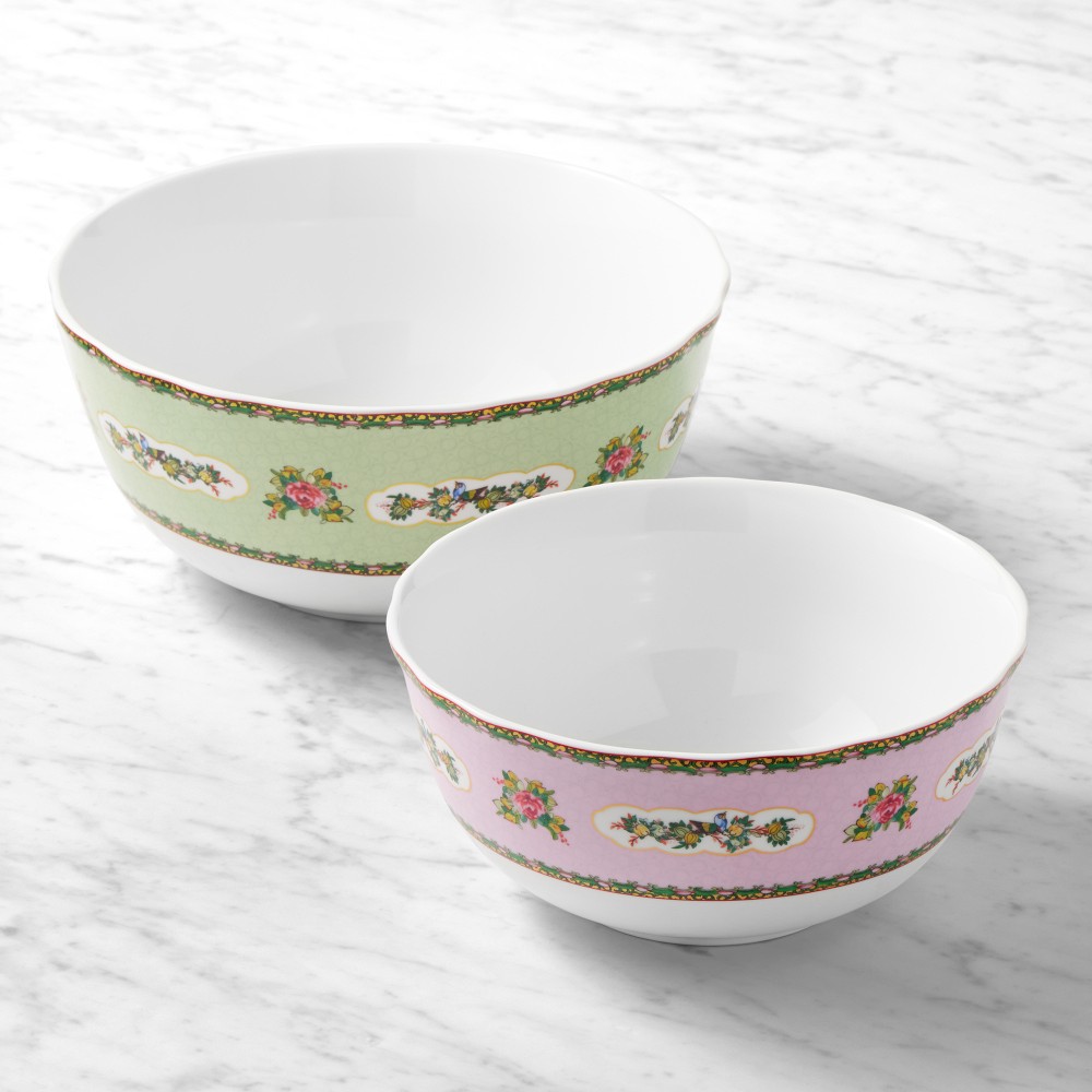 Famille Rose Mixing Bowls, Set of 2 - Set of 2