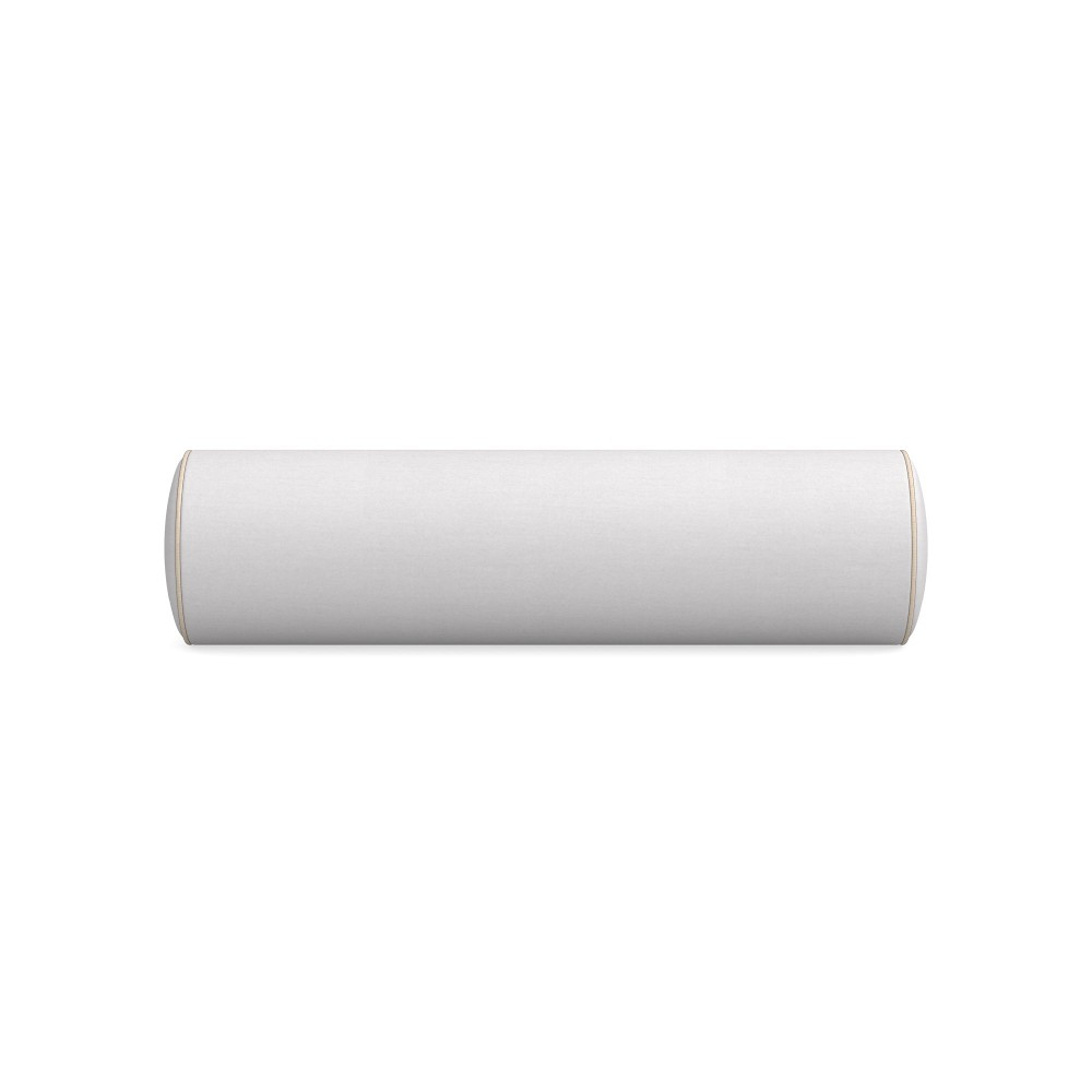 Outdoor Bolster - Reticulated, Sunbrella Performance Canvas, White with Flax Piping