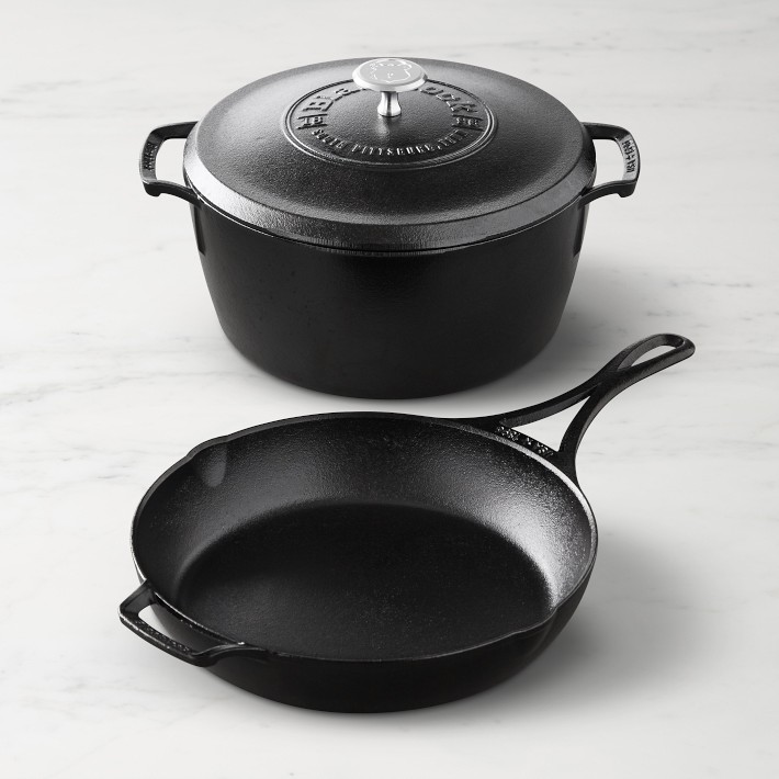 Lodge Blacklock Triple Seasoned Cast-Iron 3-Piece Dutch Oven and