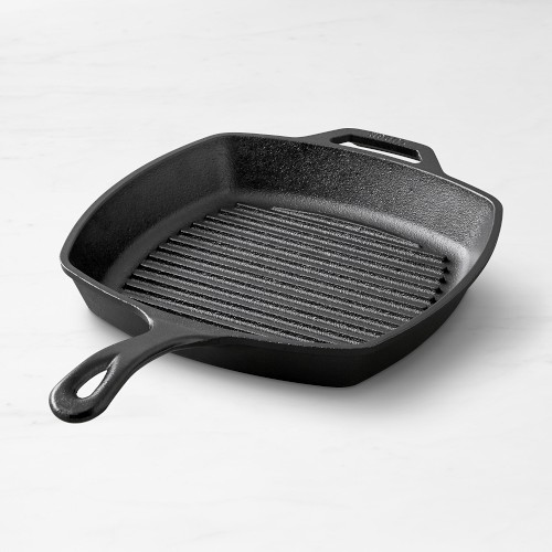 Lodge Classic Seasoned Square Cast Iron Grill Pan, 10.5