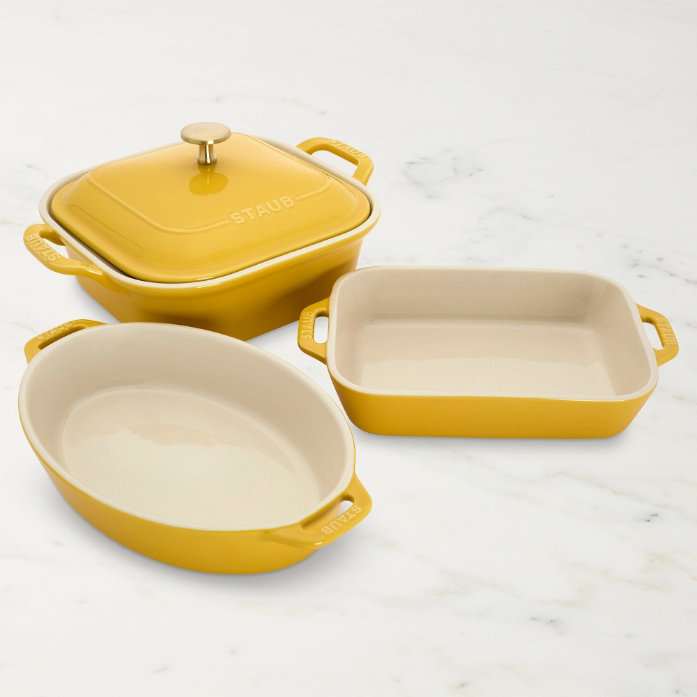 Staub Stoneware Baking Dishes, Set of 4 - Set of 4, Citron