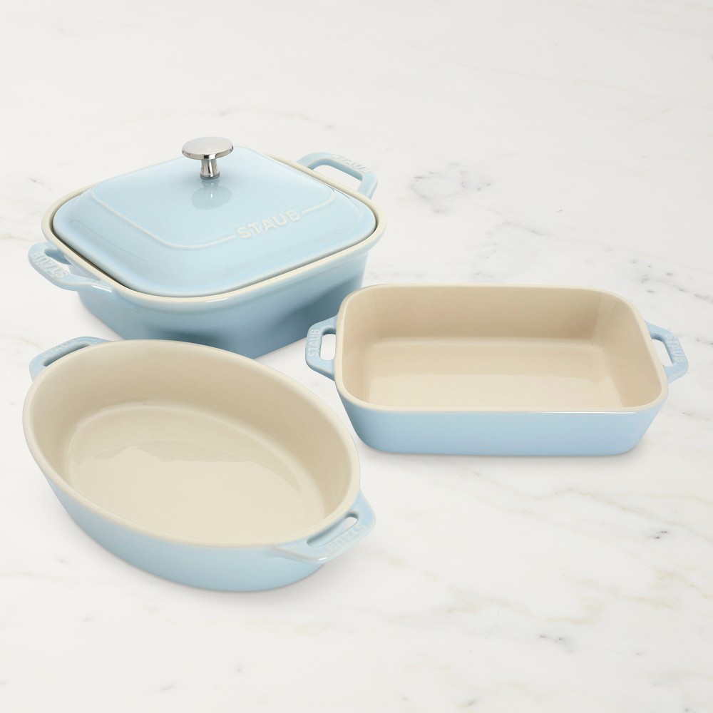 Staub Stoneware Baking Dishes, Set of 4 - Set of 4, Light Blue