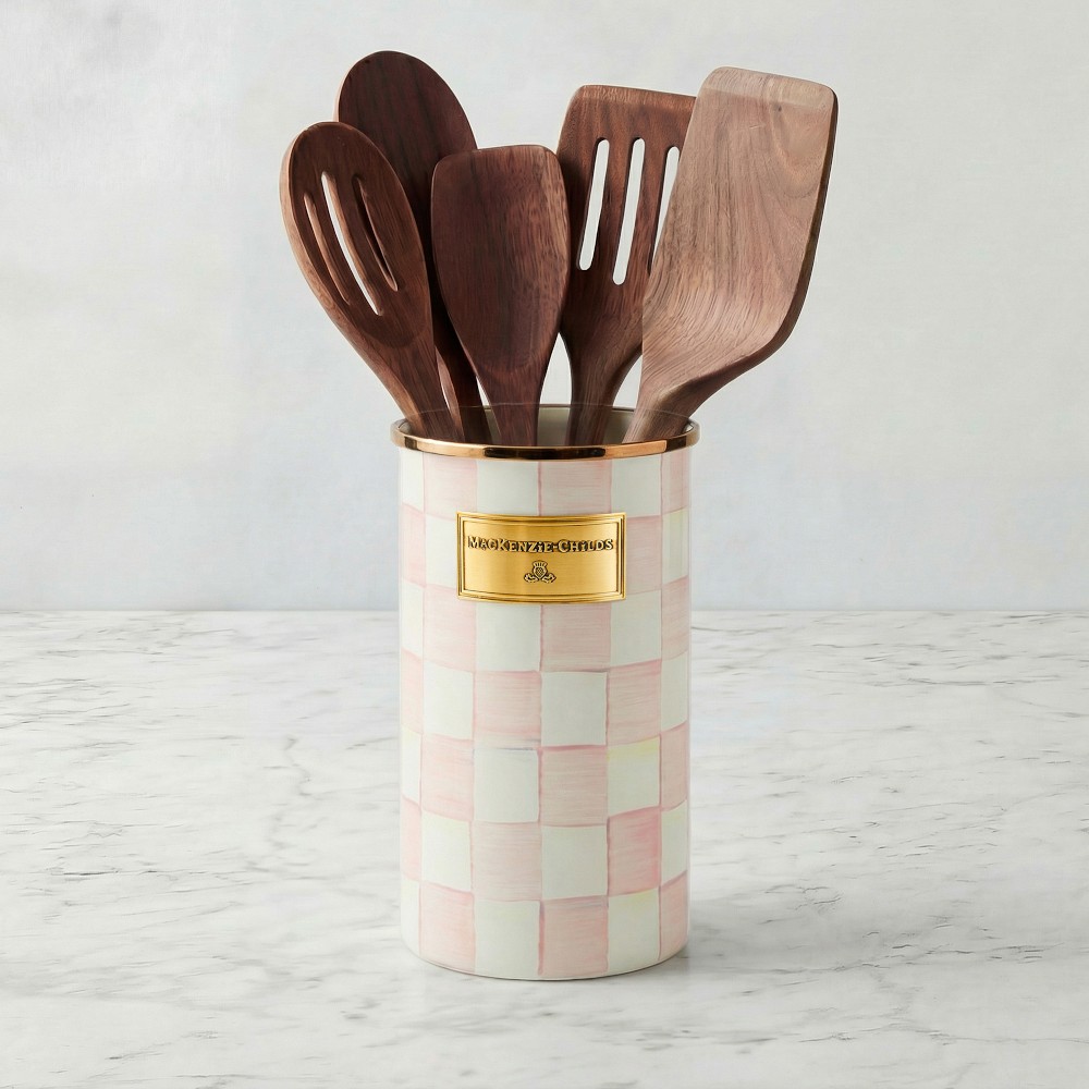 MacKenzie-Childs Rosy Check Utensil Holder