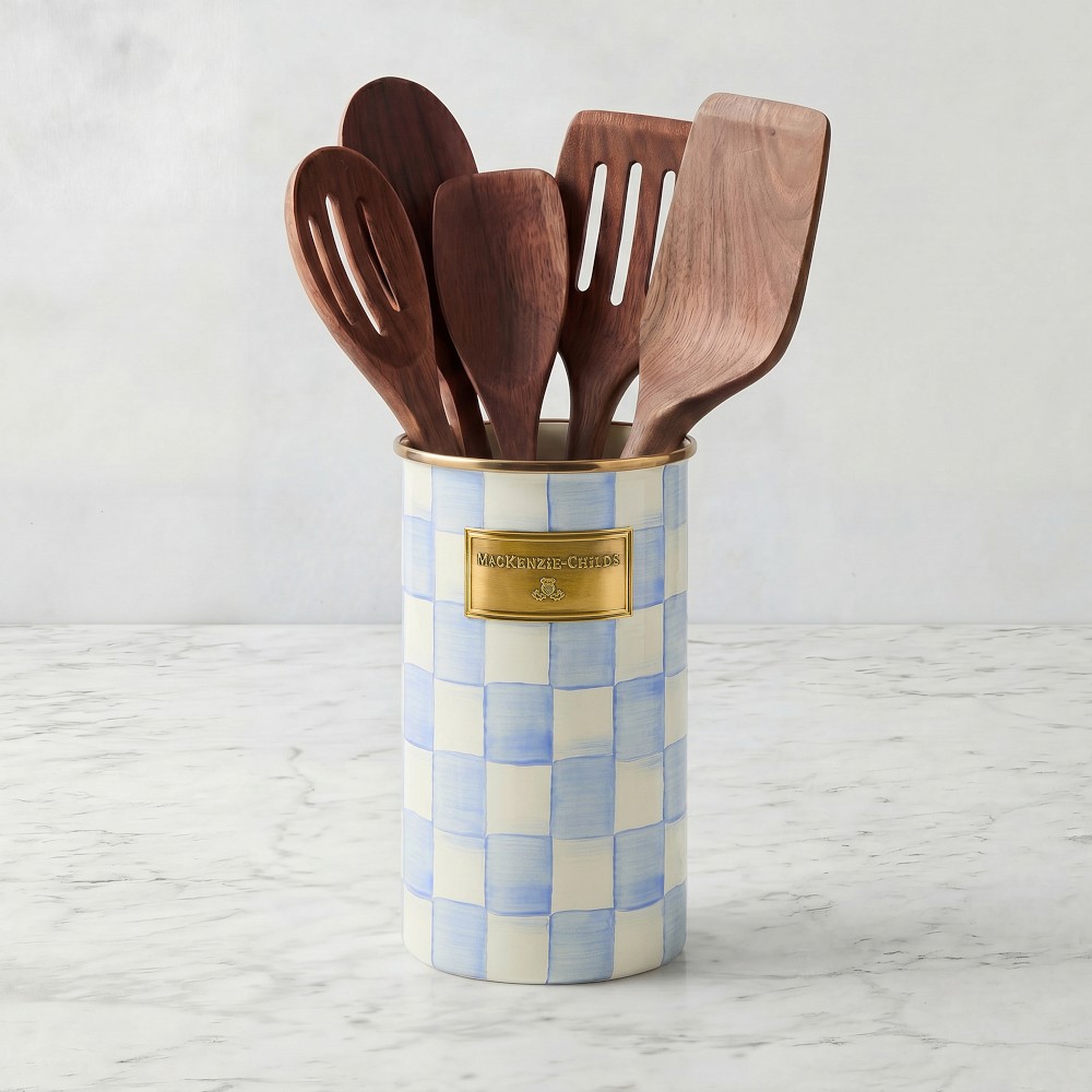 MacKenzie-Childs Sky Check Utensil Holder