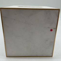 OPEN BOX:White Marble and Brass Tissue Holder