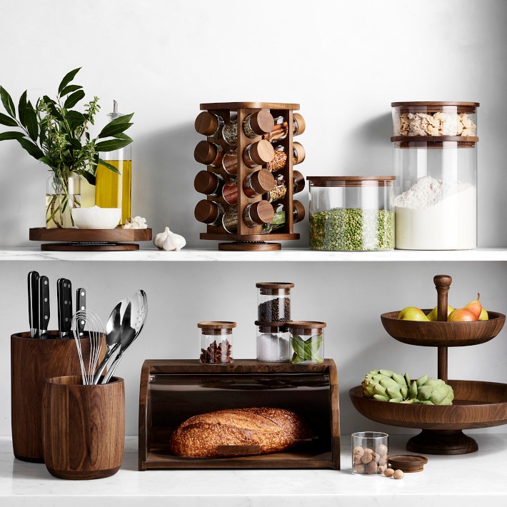 Walnut Bread Box | Kitchen Counter Organizers | Williams Sonoma